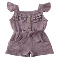 thumbnail image 1 of Toddler Baby Girls Fly Sleeve Ruffled Waistband Romper Outfits, 1 of 4