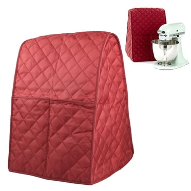 Housse Antipoussière pour Batteur sur Socle avec Poche et Sac Organisateur pour Kitchenaid, Sunbeam, Cuisinart (Noir/café/rouge)