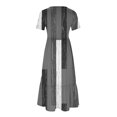 thumbnail image 3 of FAIWAD Robe à Manches Courtes pour Femme Grande Taille, à Blocs de Couleur, Robe d'Été Décontractée, Fluide, Coupe Trapèze, avec Poches, 3 of 4