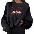 thumbnail image 2 of Qertyioot Pull d'Hiver Mode Femme Imprimé de Noël, Manches Longues Col Rond Chaud Ample Tendance Hauts Tricotés, 2 of 4