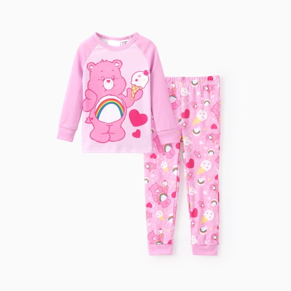 Care Bears Toddler Boys Girls Sleepwears Character Graphic and Print Pants Pajamas 2 Pieces Sets Sizes 2-6