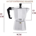 thumbnail image 2 of Italian Espresso Stove Top Coffee Maker 6 Espresso Cups Italian Stove Top Coffee Percolator Moka Pot (6 Cups / 300ml), 2 of 5