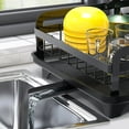 thumbnail image 3 of TEAFIRST Dish Drying Rack, 2 Tier Large Dish Rack and Drainboard for Kitchen Counter, 10.5'', Black, 3 of 8