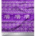 thumbnail image 1 of Soimoi Moss Georgette Fabric Aztec & Tribal Elephant Animal Fabric Prints By Yard 42 Inch Wide, 1 of 3