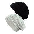thumbnail image 1 of Tuque Tricotée pour Femmes (Lot de 2), Noir/argent Blanc, 1 of 1
