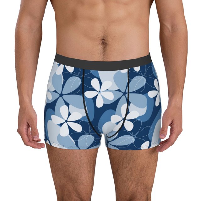 Lsque Motif Floral Boxeur-Briefs pour Hommes avec Poche de Soutien Totale, X-Temp Rafraîchissant, sous-Vêtements Anti-Humidité, Régulier, Jambes Longues et Trunk-Grand