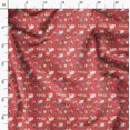 thumbnail image 3 of Soimoi Orange Cotton Poplin Fabric Rabbit Animal Printed Fabric 1 Yard 56 Inch Wide, 3 of 6