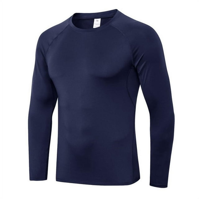 Mens Compression Shirt Tight-Fitting Sports Running Training Suit Breathable Wicking T-Shirts Mens Shirts