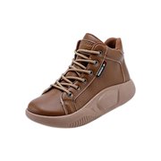 Thick Soled Women Casual Shoes Athletic Sneakers Boots Nonslip Breathable Lace up Shoes for Running Outdoor Autumn Spring Ladies Girls Hiker , 38Yards Brown