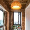 thumbnail image 4 of Bamboo Wicker Rattan Light Fixture Flush Mount Hanging Ceiling Lamp for Living Room Bedroom Dining Room,30X18cm, 4 of 8
