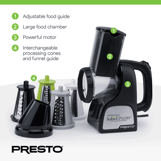 美品★動作確認済★food cutter★salad quick★sq02-az Presto Professional SaladShooter Electric Slicer, Shredder and