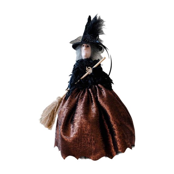 Weloille Halloween Witch Broom Apron Ornament 1 Pc Festival Party Costume Accessory for Trick or Treat Kitchen Cooking Bakery Decorative Gift Prop