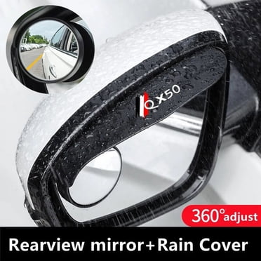 For Infiniti QX50 2pcs Car Rearview Mirror Rain Eyebrow With Small Round Mirror Cover Car Styling Accessories