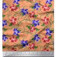 thumbnail image 1 of Soimoi Cotton Poplin Fabric Leaves & Azalea Floral Decor Fabric Printed Yard 42 Inch Wide, 1 of 3