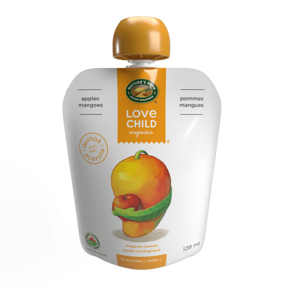 Love Child Organics Superblends Apple + Mangoes Puree 128ml Pouch
