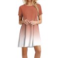 thumbnail image 2 of TJAZFJPA Robe de Bal Robe Femmes Femmes Été Robes Décontractées Manches Courtes Robes d'Été Décontractées Robes T-Shirt Jupes de Plage Robes Mini Robe Vert Foncé Robes d'Été, 2 of 5