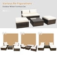 thumbnail image 4 of Gymax 5PCS Outdoor Furniture Set Patio Rattan Armless Chair & Ottoman w/ Cushion, 4 of 10