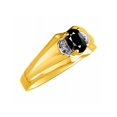 thumbnail image 3 of RYLOS Mens Rings Yellow Gold Plated Silver Classic Design 7X5MM Oval Gemstone & Diamond  Onyx October Birthstone Ring Size 9, 3 of 6