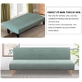 thumbnail image 4 of Armless Futon Cover Stretch Sofa Bed Slipcover Protector Elastic Feature Rich Textured High Spandex Small Checks Jacquard Fabric Futon Cover, Machine Washable, 4 of 7