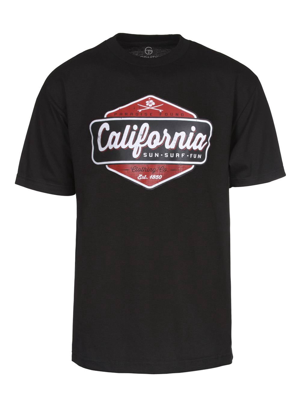 California Pride Mens Short-Sleeve T-Shirts - Sun Surf Fun - Small