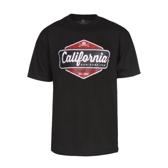 California Pride Mens Short-Sleeve T-Shirts - Sun Surf Fun - Large
