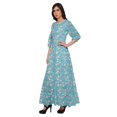 thumbnail image 2 of Moomaya Robe Longue à Col Rond à Manches 3/4 pour Femmes Grande Taille Vêtements d'Été, 2 of 3