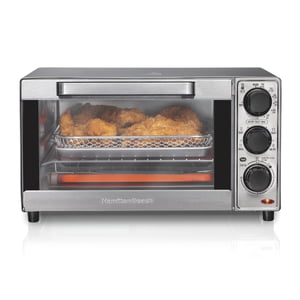 Hamilton Beach Sure-Crisp Air Fryer Toaster Oven Combo, convient 9&rdquo; Pizza, 4 Capacité de coupe, circulation puissante, fermeture automatique, acier inoxydable (3