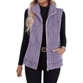 thumbnail image 1 of Wensltd Gilet Sans Manches Chaud pour Femmes Léger Couleur Unie Col Rabattu Gilet en Peluche, 1 of 9