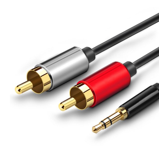 3.5mm one-two audio cable 3.5 to double Lotus computer speaker cable 2RCA audio cable