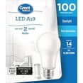 thumbnail image 1 of Great Value 100W A19 Daylight LED Bulbs 2-pack, 1 of 3