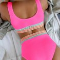 thumbnail image 4 of TACILIP Womens High Waisted Bikinis Set V Neck Swimsuit 2 Piece Bathing Suit Color Block Swimwear, 4 of 6
