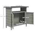 thumbnail image 3 of Outsunny Armoire de Rangement en Osier, Buffet d'Extérieur, Gris, 3 of 10
