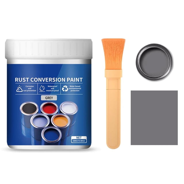 Danhjin Fournitures de Nettoyage Peinture Convertisseur de Rouille Résistante aux Intempéries pour Métal à Base d'Eau Reduce-rust Peinture Métal Peinture Sans Rouille Peinture de Conversion de Rouille Couleur Acier Tuiles Rénovations 300g