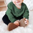 thumbnail image 2 of MesaSe Bébé Garçon Fille Solide Coton Pull Col Rond Manches Longues T-Shirt Tops Printemps Vêtements d'Automne Brun 2-3 Ans, 2 of 7