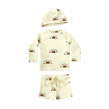 AJIWYH Boy Bathing Suit Kids Floral Swimming Suits Boys Bathing Suits Size 10-12 (Beige,3-4 Years)