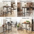 thumbnail image 4 of LEDREM Compact Bar Table - 35.4" Height, 220lb Capacity, Space-Saving Design, Easy Assembly, 23.6x23.6 Inches, Rustic Brown and Black, 4 of 10