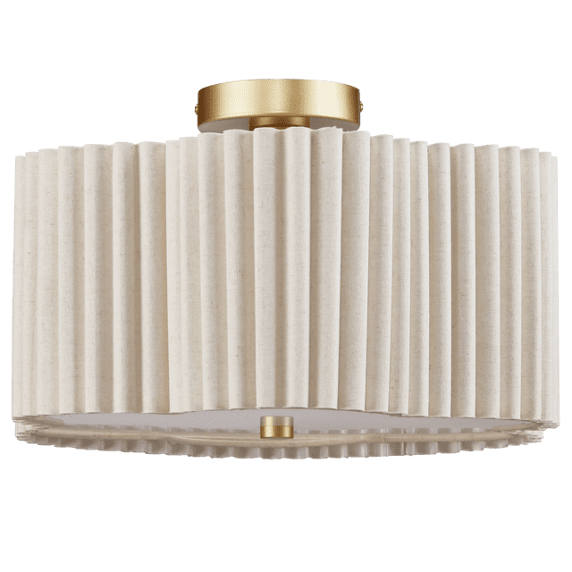Bouclair Natural Pleated Linen Ceiling Lamp