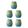 thumbnail image 3 of Transemion Portable Moisture-proof Ceramic Tea Jar Large Capacity And Cute Sturdy And Durable Ceramics Cat Form Ceramic Tea Jars blue-green 150ml 5Set, 3 of 6