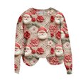 thumbnail image 5 of Atogsazn Chandails de Noël pour Femmes Décontractés à Col Rond à Manches Longues Chandail Blouse Hauts Amples Beige TTTG Mode, 5 of 5