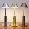 thumbnail image 2 of Dimmable Table Lamp Bar Decor battery operated desk Lamp Coffee light Battery Desk Touch Switch Night Bedside Umbrella Gold, 2 of 8