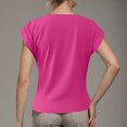 thumbnail image 4 of Summer T Shirts for Women V-Neck Short Sleeve Casual Tops Solid Color Basic Tees, 4 of 4