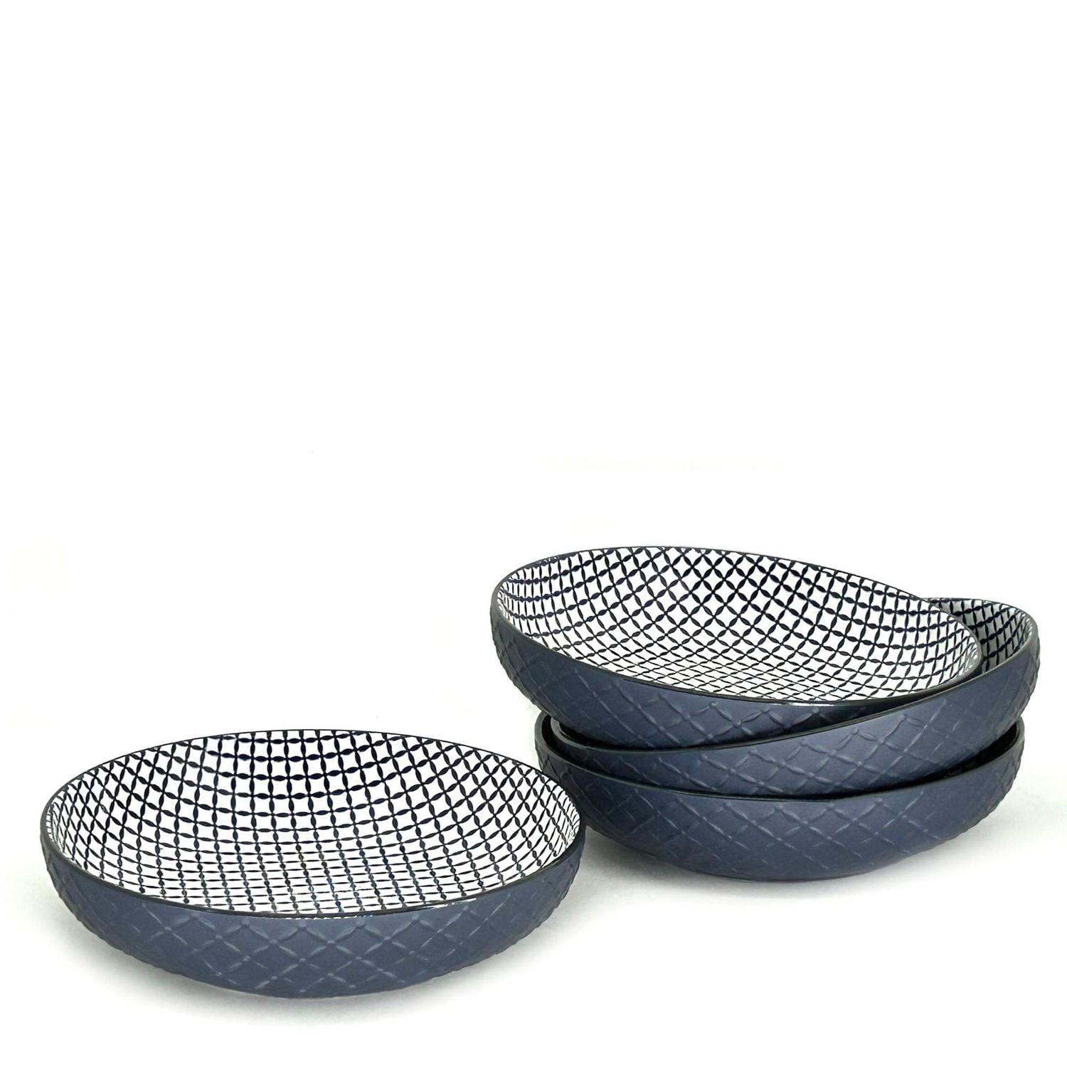 BIA J/4 Bols Peu Profond Texturés, Bleu