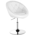 thumbnail image 2 of Patiojoy Modern Swivel Bar Stools Height Adjustable Round Tufted Back Accent Chair White, 2 of 10
