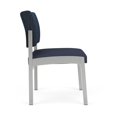 thumbnail image 4 of Lenox Steel Reception Waiting Armless Guest Chair / Silver Steel / Blue / Blue, 4 of 5
