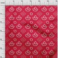 thumbnail image 2 of oneOone Soie Tabby Rouge Tissu Ethnique Bandhani Robe Tissu Tissu Imprimé par la Cour 42 Pouces de Large, 2 of 4