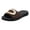 Coffee, variant on Women's Slide Sandals Wide Width Open Toe Slip On Low Platform Sandals Non Slip Woven Summer Slippers White Size 6