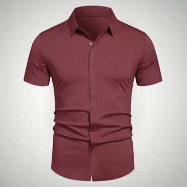 Liquidation des Offres du Jour! Chemise à Manches Courtes pour Homme, Style Affaires Décontracté, Couleur Unie, Bouton, Col à Revers, Chemise Confortable et Stylée pour le Travail, Affaires Décontractées Ou Sorties Décontractées Ventes Aujourd'hui Liquidation!