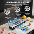 thumbnail image 3 of Food Vacuum Sealer Machine 90KPA 130W with Built-in Cutter, LED Digital display, 6 Food Sealer Modes for Food Storage with 20Pcs Seal Bags Kit, 3 of 12