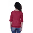 thumbnail image 3 of Moomaya Haut Péplum en Coton pour Femmes Tunique en Coton à Col en V Blouse Ethnique, 3 of 6