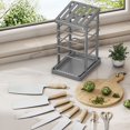 thumbnail image 5 of Aufmer Countertop Knife Storage Rack, Stainless Steel Knife Holder with Drainage Tray, Integrated Kitchen Knife Block for Multiple Blades, 5 of 5